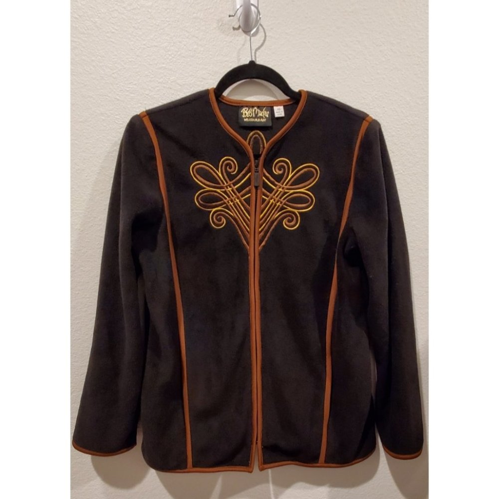 BOB MACKIE Fleece Jacket Full Zipped Emboidered